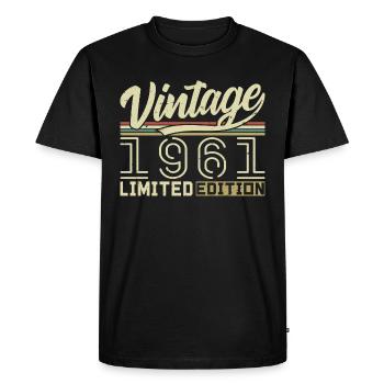 Légende depuis 1961 Né en 1961 Anniversaire 63 ans - T-shirt Premium bio Homme - noir - Devant - Nico (187cm)
