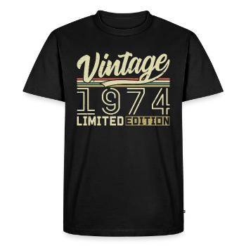 Légende depuis 1974 Né en 1974 Anniversaire 50 ans - T-shirt Premium bio Homme - noir - Devant - Nico (187cm)