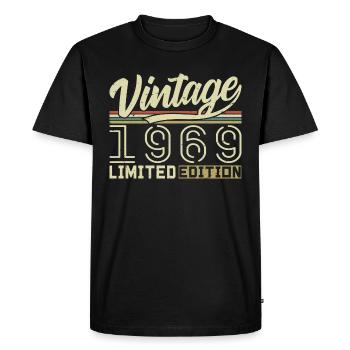 Legend since 1969 Born in 1969 Birthday 55 years - Men's Premium Organic T-Shirt - black - Front - Nico (187cm)