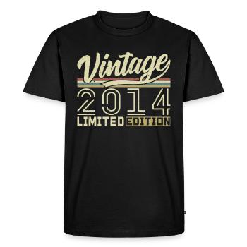 Legend since 2014 Born 2014 Birthday 10 years - Men's Premium Organic T-Shirt - black - Front - Nico (187cm)