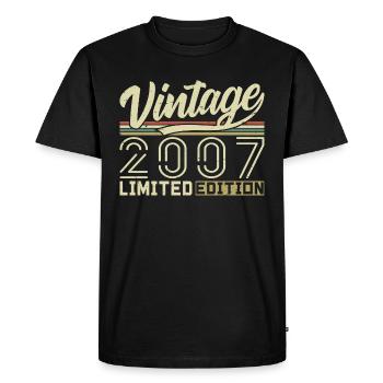 Légende depuis 2007 Né en 2007 Anniversaire 17 ans - T-shirt Premium bio Homme - noir - Devant - Nico (187cm)