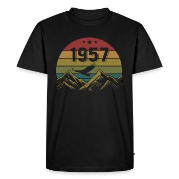 1957 Vintage Anniversaire 1957 Rétro Idée Cadeau - T-shirt Premium bio Homme - noir - Devant - Nico (187cm)