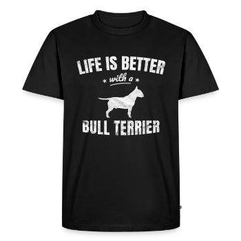 Bull Terrier Bull Terrier cadeau drôle - T-shirt Premium bio Homme - noir - Devant - Nico (187cm)