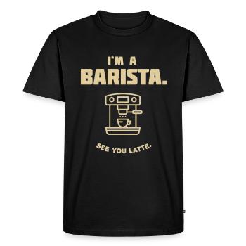barista kaffee cafe espresso cappuccino wach italy - Männer Premium Bio T-Shirt - Schwarz - Vorne - Nico (187cm)