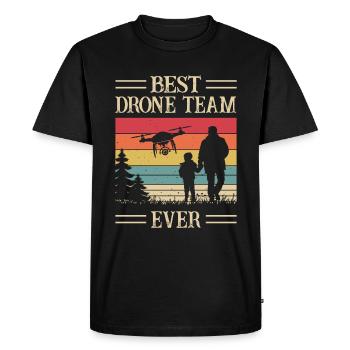 Best Drone Team Ever - Drone Pilot - Father's Day - Men's Premium Organic T-Shirt - black - Front - Nico (187cm)