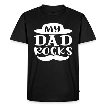 Mon père bascule - T-shirt Premium bio Homme - noir - Devant - Nico (187cm)