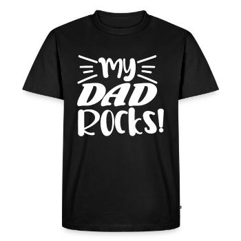 Mon père bascule - T-shirt Premium bio Homme - noir - Devant - Nico (187cm)