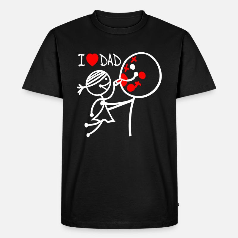 Ich liebe Papa SE - Männer Premium Bio T-Shirt - Schwarz