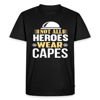 Not All Super Heroes Wear Capes - Men's Premium Organic T-Shirt - black - Front - Nico (187cm)