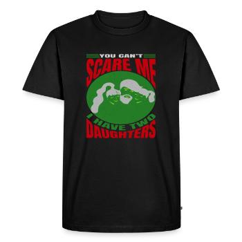 Tu ne peux pas me faire peur, j’ai 2 filles - T-shirt Premium bio Homme - noir - Devant - Nico (187cm)
