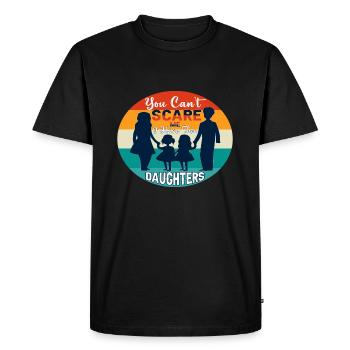 Tu ne peux pas me faire peur, j’ai 2 filles - T-shirt Premium bio Homme - noir - Devant - Nico (187cm)