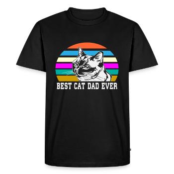 Meilleur chat papa jamais meilleur chat papa chat chaton - T-shirt Premium bio Homme - noir - Devant - Nico (187cm)