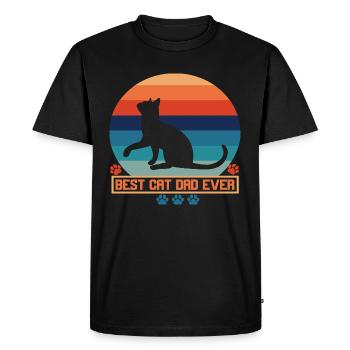 Meilleur chat papa jamais meilleur chat papa chat chaton - T-shirt Premium bio Homme - noir - Devant - Nico (187cm)