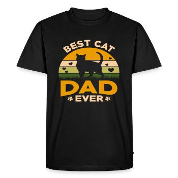 Meilleur chat papa jamais meilleur chat papa chat chaton - T-shirt Premium bio Homme - noir - Devant - Nico (187cm)