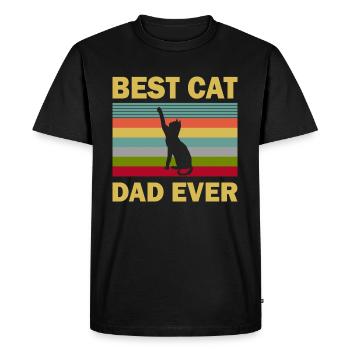 Meilleur chat papa jamais meilleur chat papa chat chaton - T-shirt Premium bio Homme - noir - Devant - Nico (187cm)
