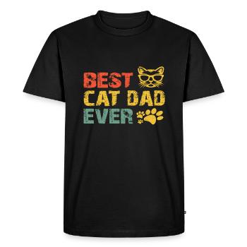 Meilleur chat papa jamais meilleur chat papa chat chaton - T-shirt Premium bio Homme - noir - Devant - Nico (187cm)