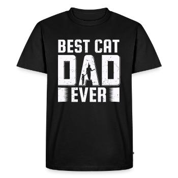 Meilleur chat papa jamais meilleur chat papa chat chaton - T-shirt Premium bio Homme - noir - Devant - Nico (187cm)