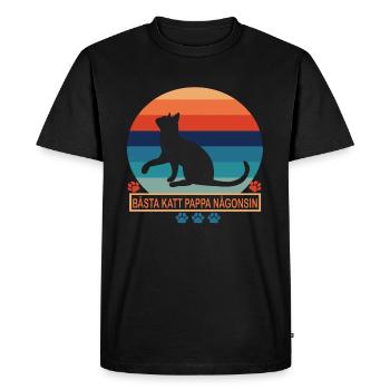 Meilleur chat papa jamais meilleur chat papa chat chaton - T-shirt Premium bio Homme - noir - Devant - Nico (187cm)
