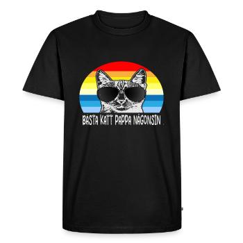Meilleur chat papa jamais meilleur chat papa chat chaton - T-shirt Premium bio Homme - noir - Devant - Nico (187cm)