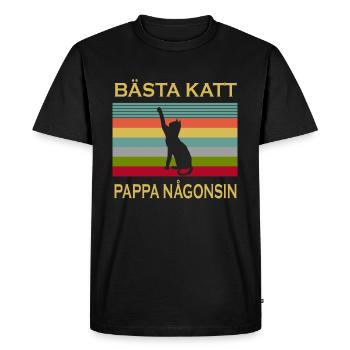 Meilleur chat papa jamais meilleur chat papa chat chaton - T-shirt Premium bio Homme - noir - Devant - Nico (187cm)