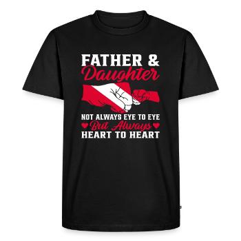 père et fille - T-shirt Premium bio Homme - noir - Devant - Nico (187cm)