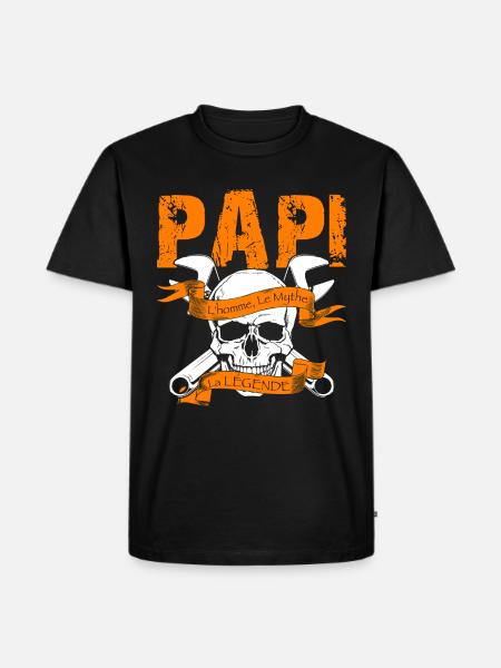 papi la legende - T-shirt Premium bio Homme - noir