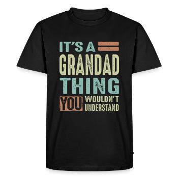 Grandad Thing - Men's Premium Organic T-Shirt - black - Front - Nico (187cm)