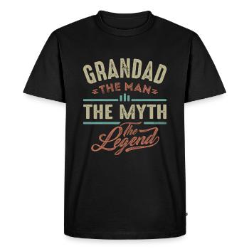 Grandad The Legend - Men's Premium Organic T-Shirt - black - Front - Nico (187cm)