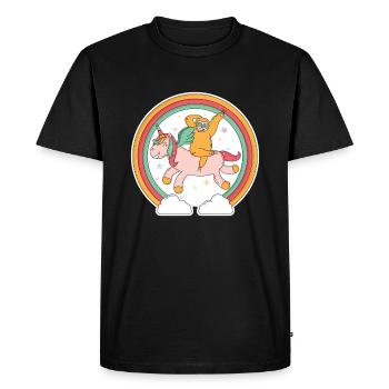 Chemise de licorne fun, cadeau animaux paresseux - T-shirt Premium bio Homme - noir - Devant - Nico (187cm)