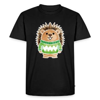 Pull Hérisson Blanc - T-shirt Premium bio Homme - noir - Devant - Nico (187cm)