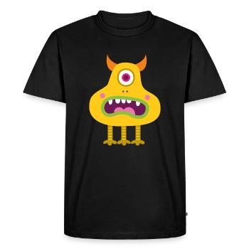 Bouche Monster jaune jaune. - T-shirt Premium bio Homme - noir - Devant - Nico (187cm)
