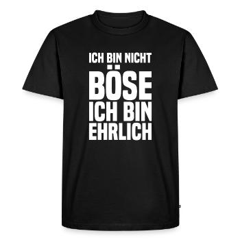 Je ne suis pas boese Je suis honnête blanc - T-shirt Premium bio Homme - noir - Devant - Nico (187cm)