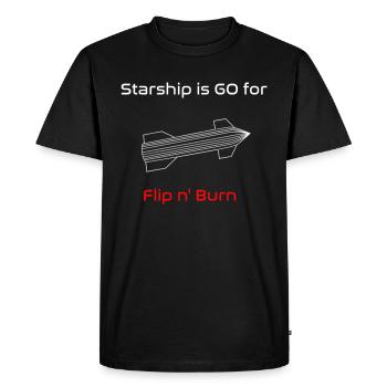 Wireframe, comme un vaisseau, est prêt pour Flip n’Burn - T-shirt Premium bio Homme - noir - Devant - Nico (187cm)