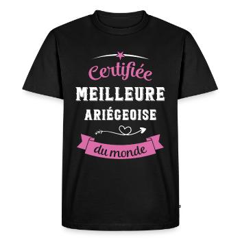 Certifiée ariégeoise du monde - T-shirt Premium bio Homme - noir - Devant - Nico (187cm)