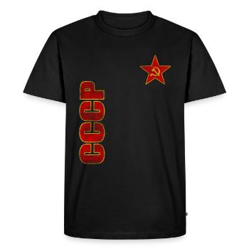 Red Star USSR Communist Russian - Men's Premium Organic T-Shirt - black - Front - Nico (187cm)