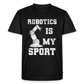 La robotique est mon robot de sport - T-shirt Premium bio Homme - noir - Devant - Nico (187cm)