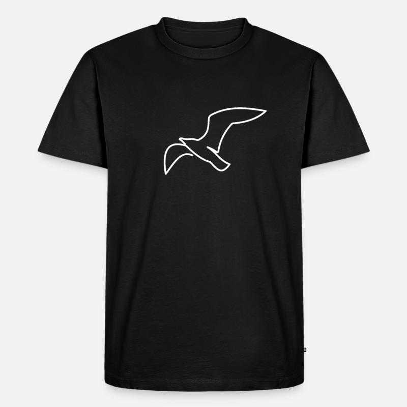 Maritim Meer Möwe - Männer Premium Bio T-Shirt - Schwarz