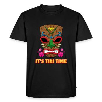 C’est Tiki Time Party Vacation Hawaii - T-shirt Premium bio Homme - noir - Devant - Nico (187cm)