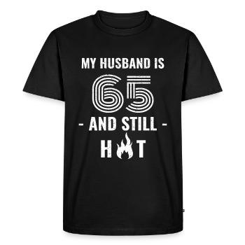 65 years birthday husband - Men's Premium Organic T-Shirt - black - Front - Nico (187cm)