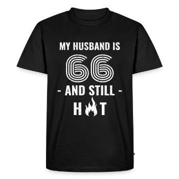 66 years birthday husband - Men's Premium Organic T-Shirt - black - Front - Nico (187cm)