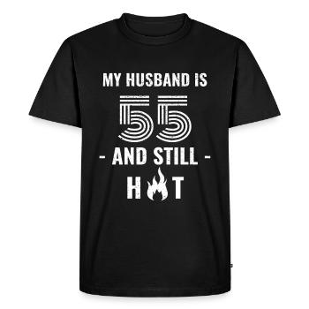 55 years birthday husband - Men's Premium Organic T-Shirt - black - Front - Nico (187cm)