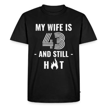 43 years birthday wife gift - Men's Premium Organic T-Shirt - black - Front - Nico (187cm)