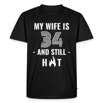 34 years birthday wife gift - Men's Premium Organic T-Shirt - black - Front - Nico (187cm)