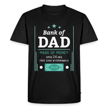 Banque de Papa - T-shirt Premium bio Homme - noir - Devant - Nico (187cm)