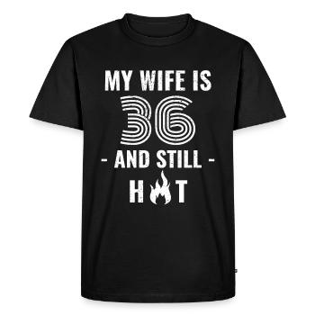 36 years birthday wife gift - Men's Premium Organic T-Shirt - black - Front - Nico (187cm)