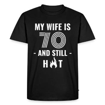 70 Years Birthday Wife Gift - Men's Premium Organic T-Shirt - black - Front - Nico (187cm)