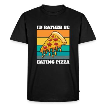 Je préfère manger des pizzas foodies - T-shirt Premium bio Homme - noir - Devant - Nico (187cm)