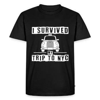 J’ai survécu à mon voyage à New York - T-shirt Premium bio Homme - noir - Devant - Nico (187cm)