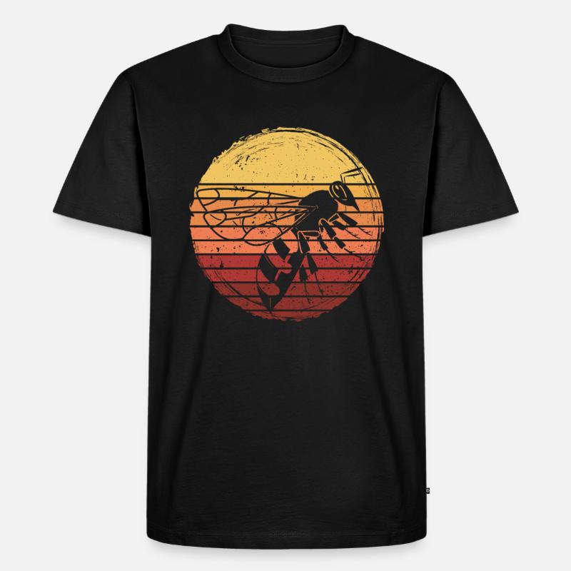 Imker Bienen Retro - Männer Premium Bio T-Shirt - Schwarz