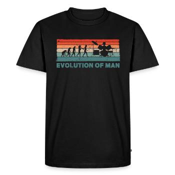 Retro Schlagzeuger Evolution Drummer - Men's Premium Organic T-Shirt - black - Front - Nico (187cm)